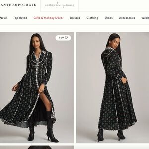 NWT By Anthropologie Long-Sleeve Midi Shirt Dress